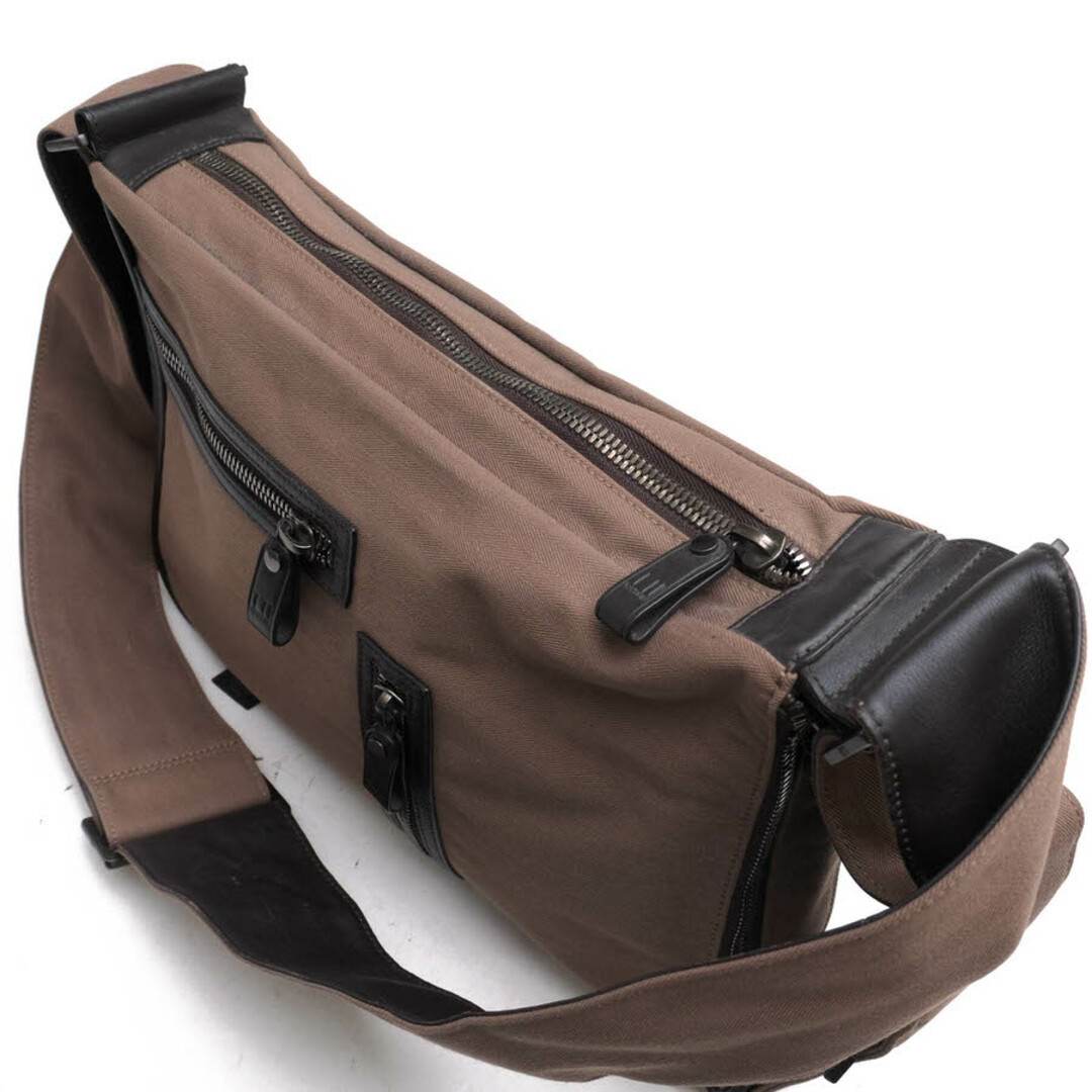 Dunhill Shoulder bag crossbody bag for men brown leather canvas 33×24×6cm