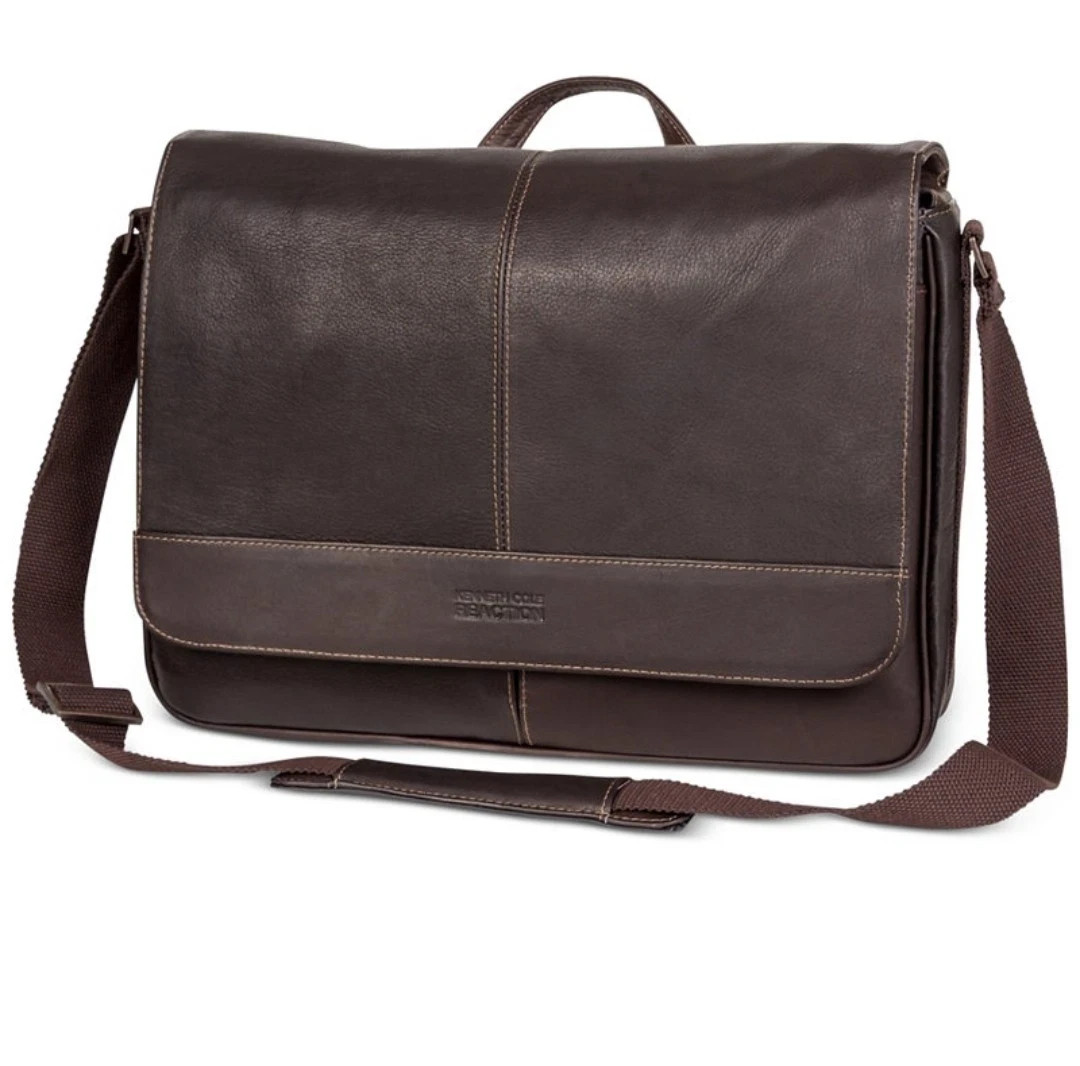 Kenneth Cole Reaction Colombian Leather Crossbody 15.6″ Messenger Bag