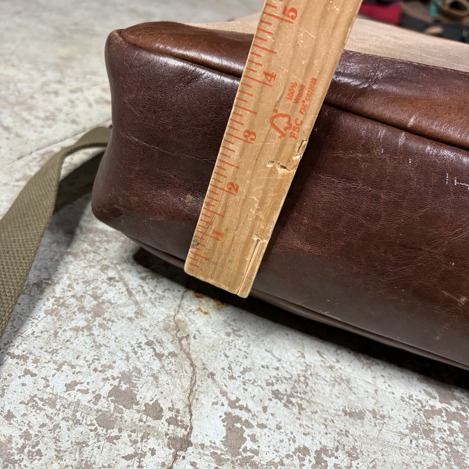 BILLYKIRK x J. Crew Style No. 237FTN Leather And Canvas Laptop Bag Green/Brown