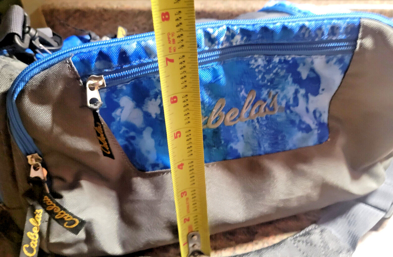 Cabelas Carryall Travel Bag Utility Organizer Blue Gray Small 14x10x9”