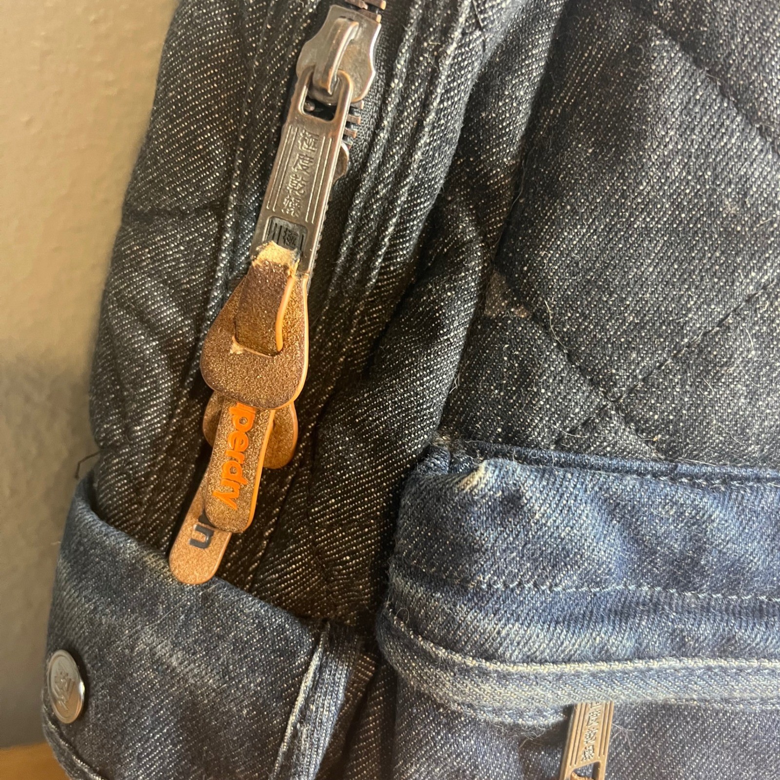 Superdry Japan Outdoor Quilted Denim Backpack Rugged Streetwear