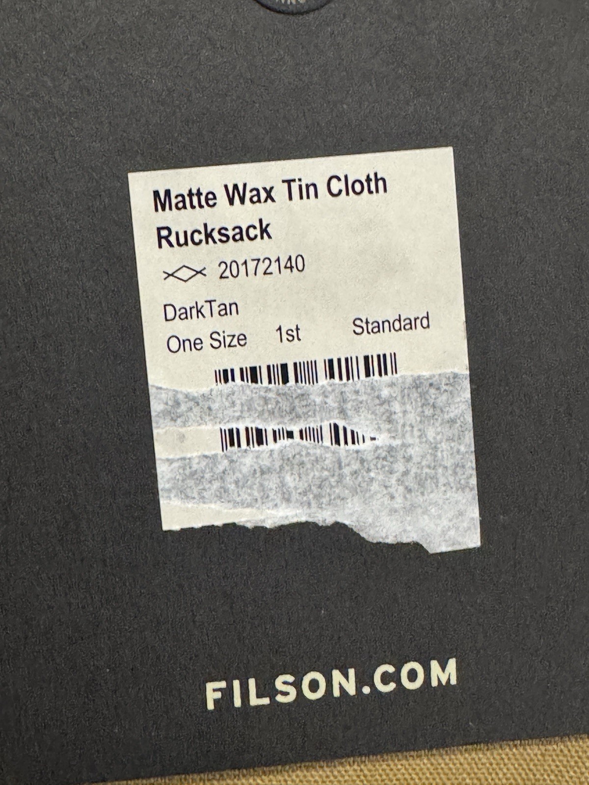 Filson Matte Wax Tin Cloth Rucksack – Backpack – NWT – Rare