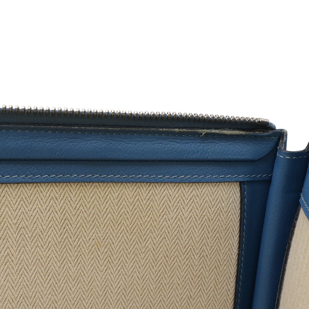 HERMES Zip Tablet Clutch Bag Evercolor Leather Blue D Stamp 2019 W28.5cm H20.5cm