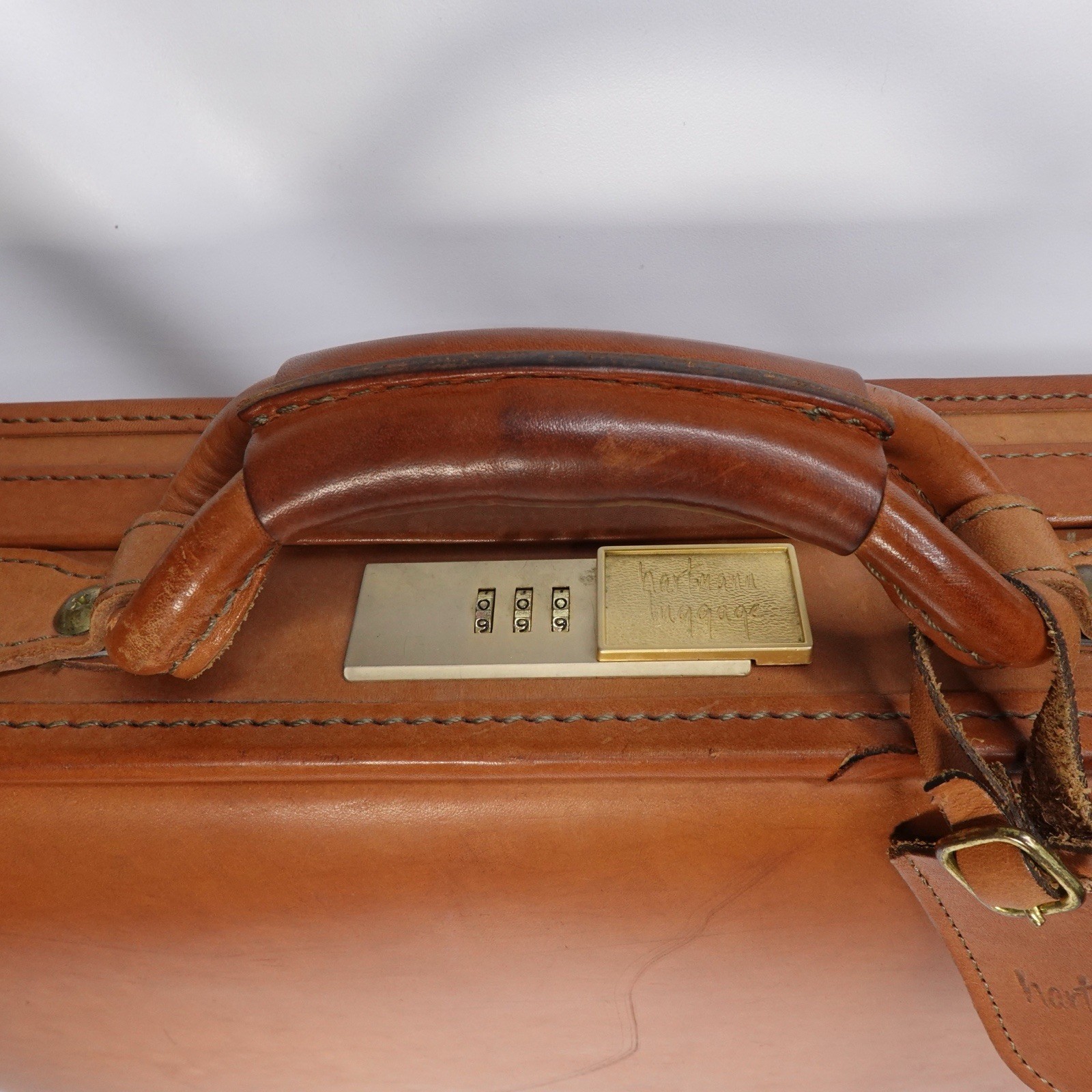 Vintage Hartmann Tan/Brown Full Grain Leather Attache Case Briefcase Belted