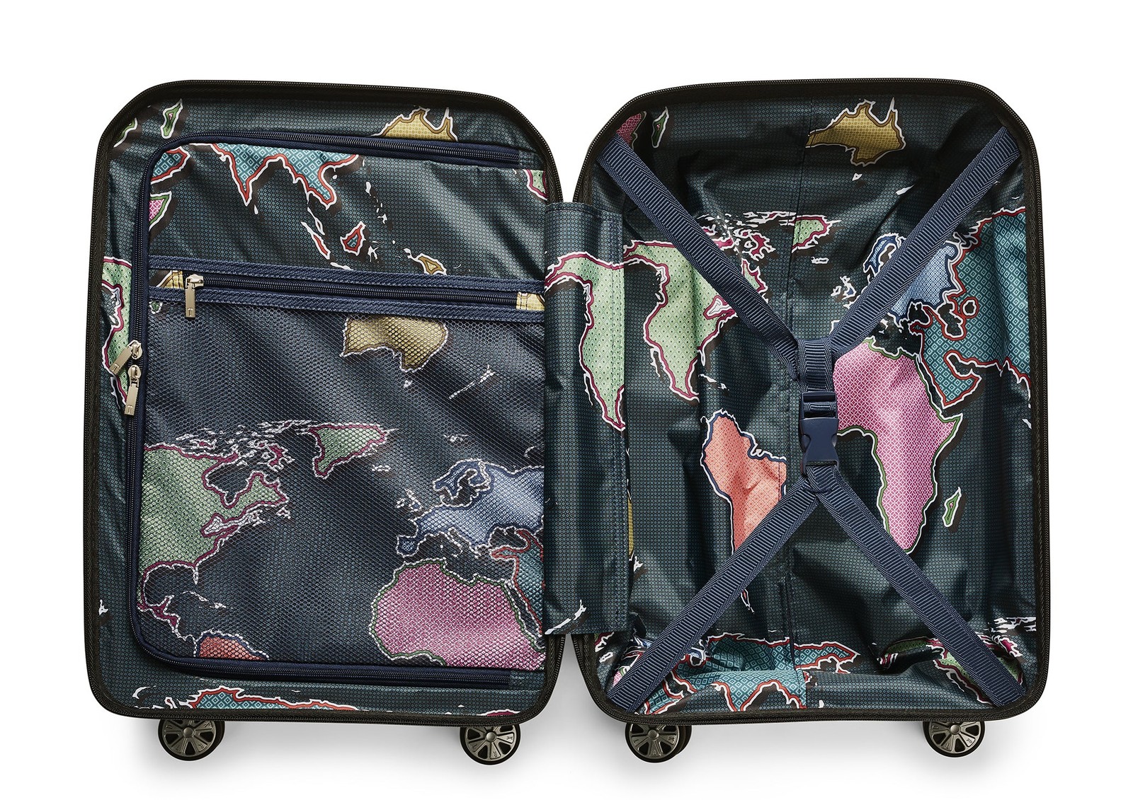 Ted Baker Flying Colours Hardside Trolley 4 Wheel Spinner, 20 Inch Carry On U1