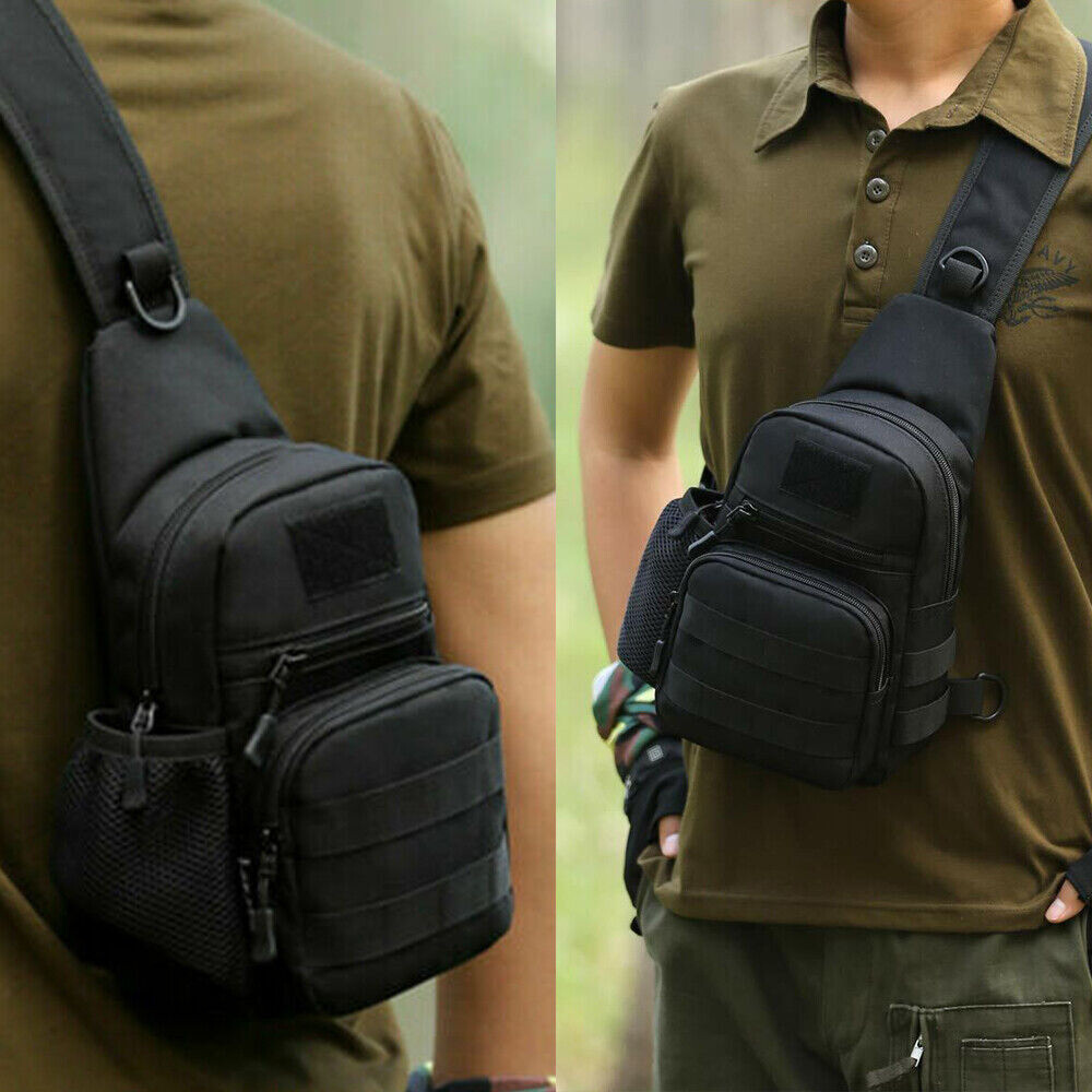 Outdoor Military Tactical Backpack Sling Bag Mini Molle Pouch EDC Waist Pack Bag