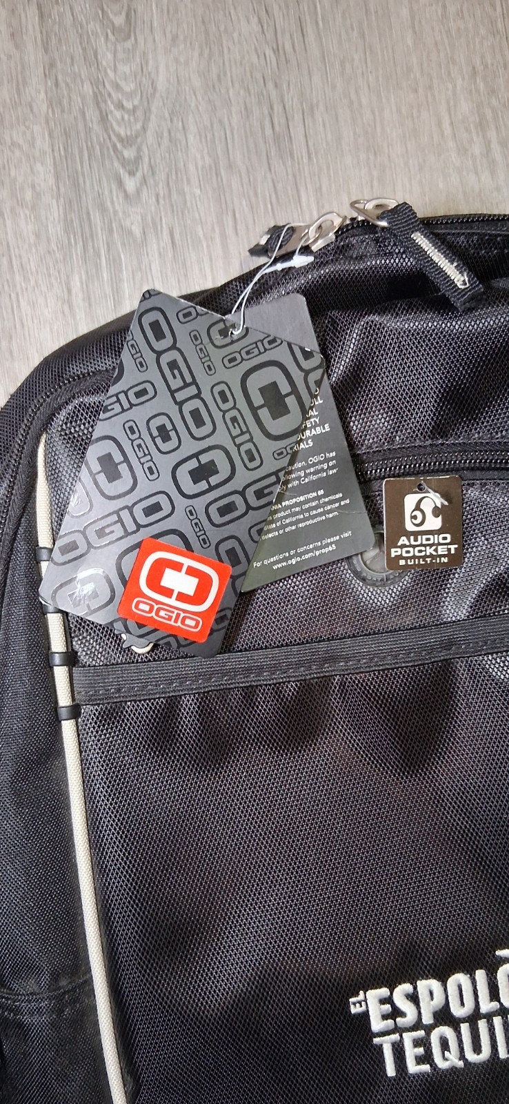NEW OGIO & ESPOLON TEQUILLA Carbon Backpack w/ Audio Pocket Black NEW w/ Tags