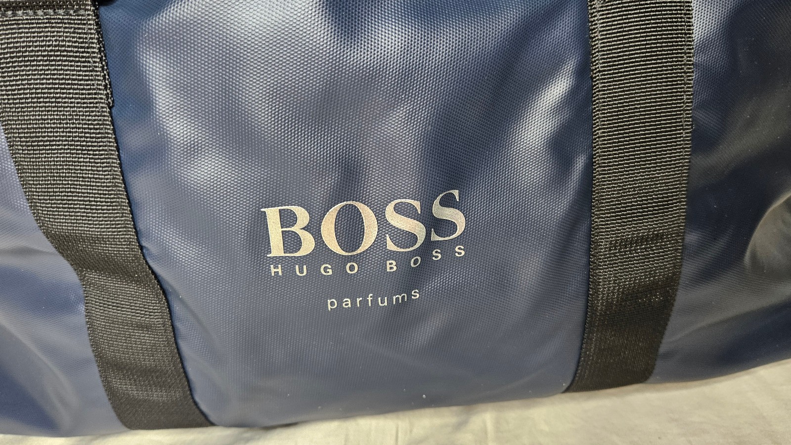 Hugo Boss Bottled Infinite Weekender Duffel Bag Navy Blue Travel Carry On NEW