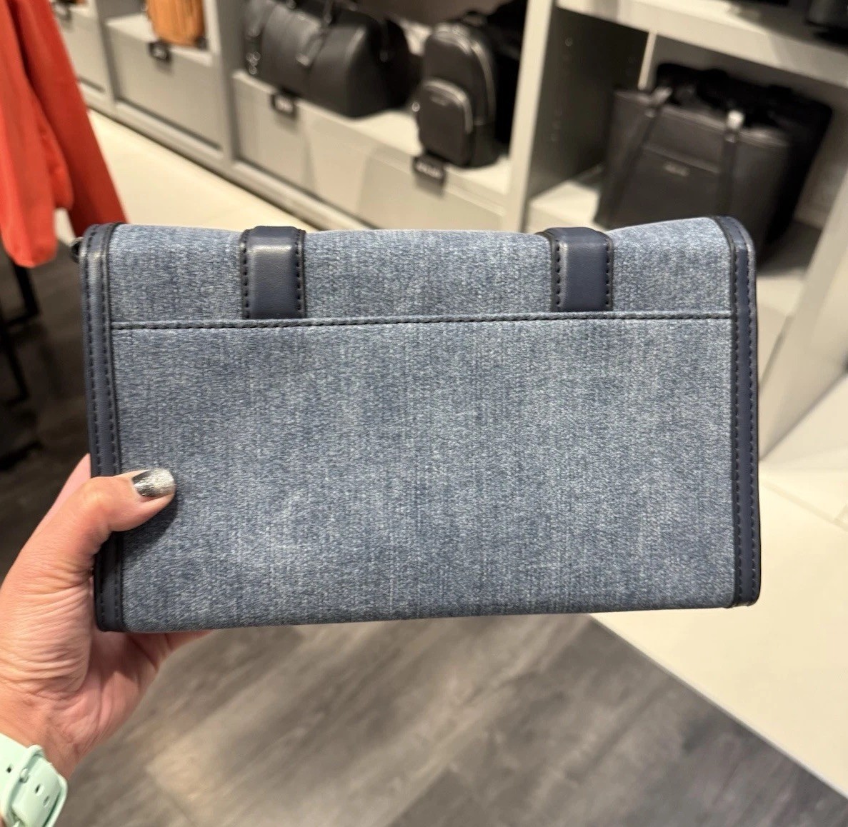 Michael Kors Cooper Embellished Denim Trunk Crossbody Bag