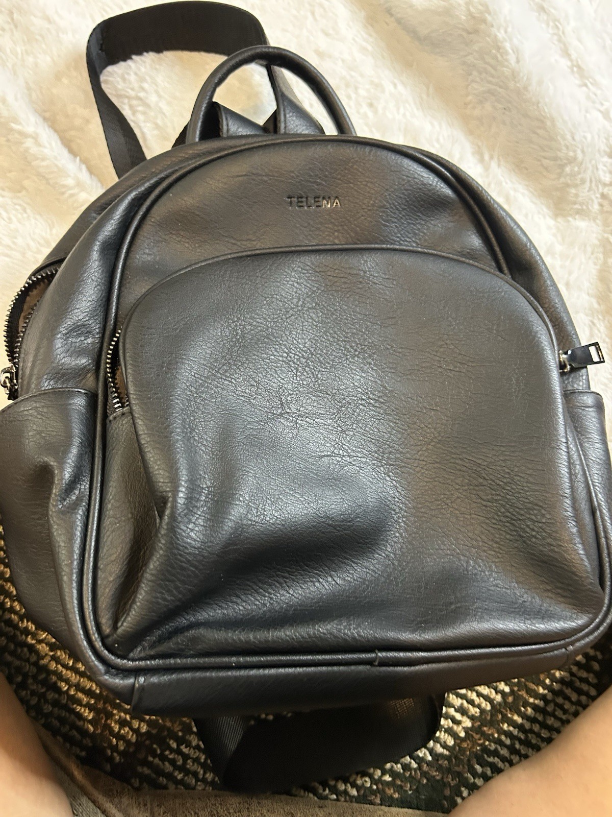 TELENA BK Small Mini Backpack Fashion Travel Shoulder Strap Bag Faux Leather