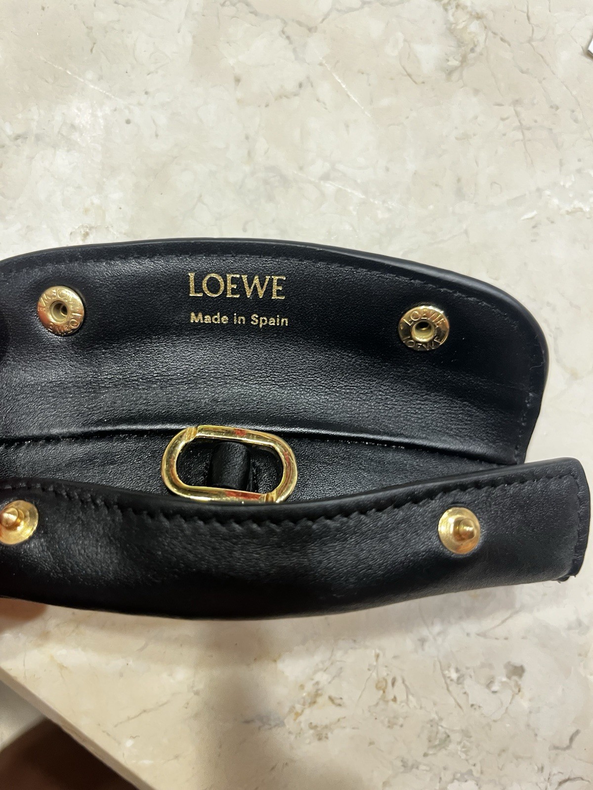 Loewe Black Leather Handbag Handle wrap bag handle grip Holder Accessory
