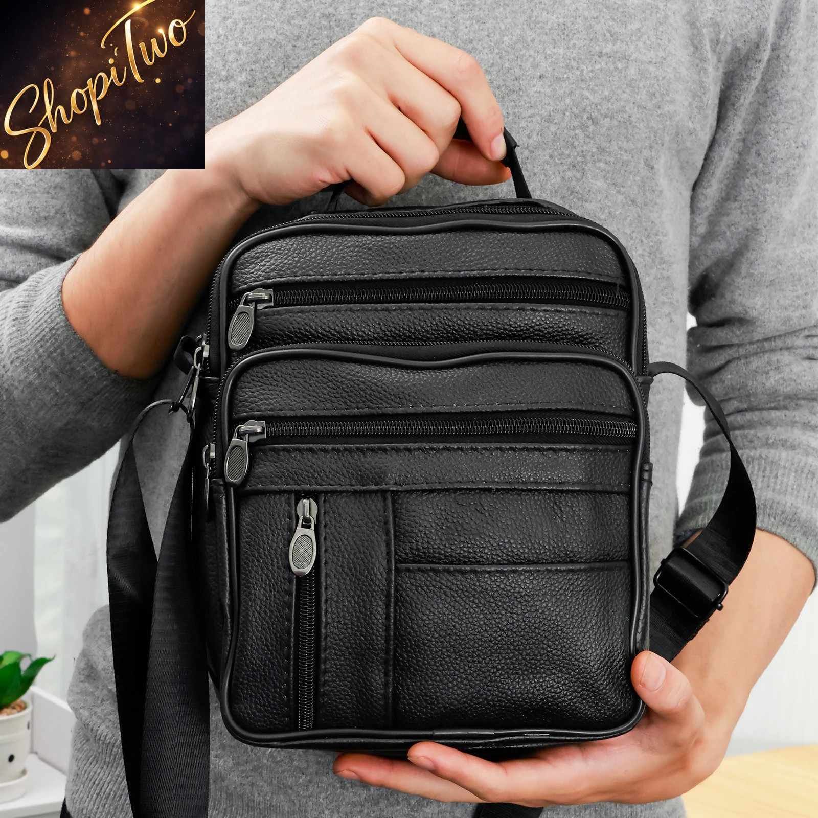 Men’s Cross Body Bag, Small Crossbody Bag Backpack With Adjustable Shoe