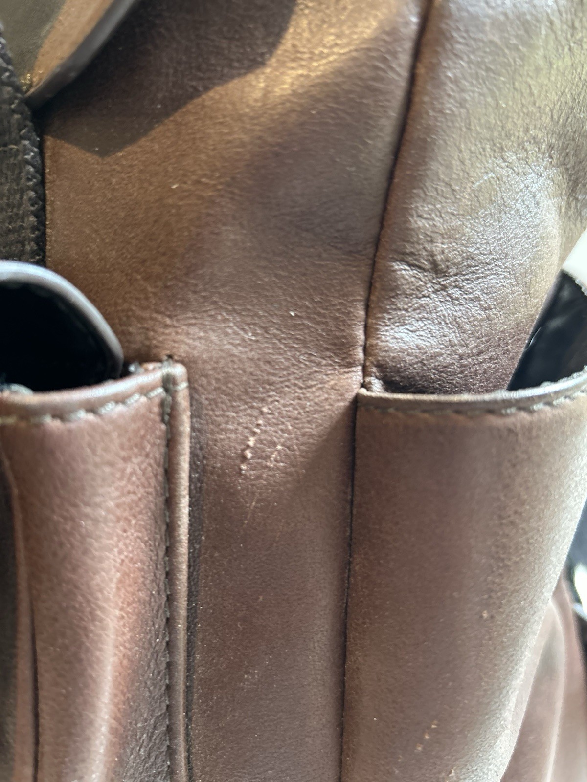 Fossil Brown Backpack Drawstring Flap Buckle Top Handle Outer Pockets Laptop