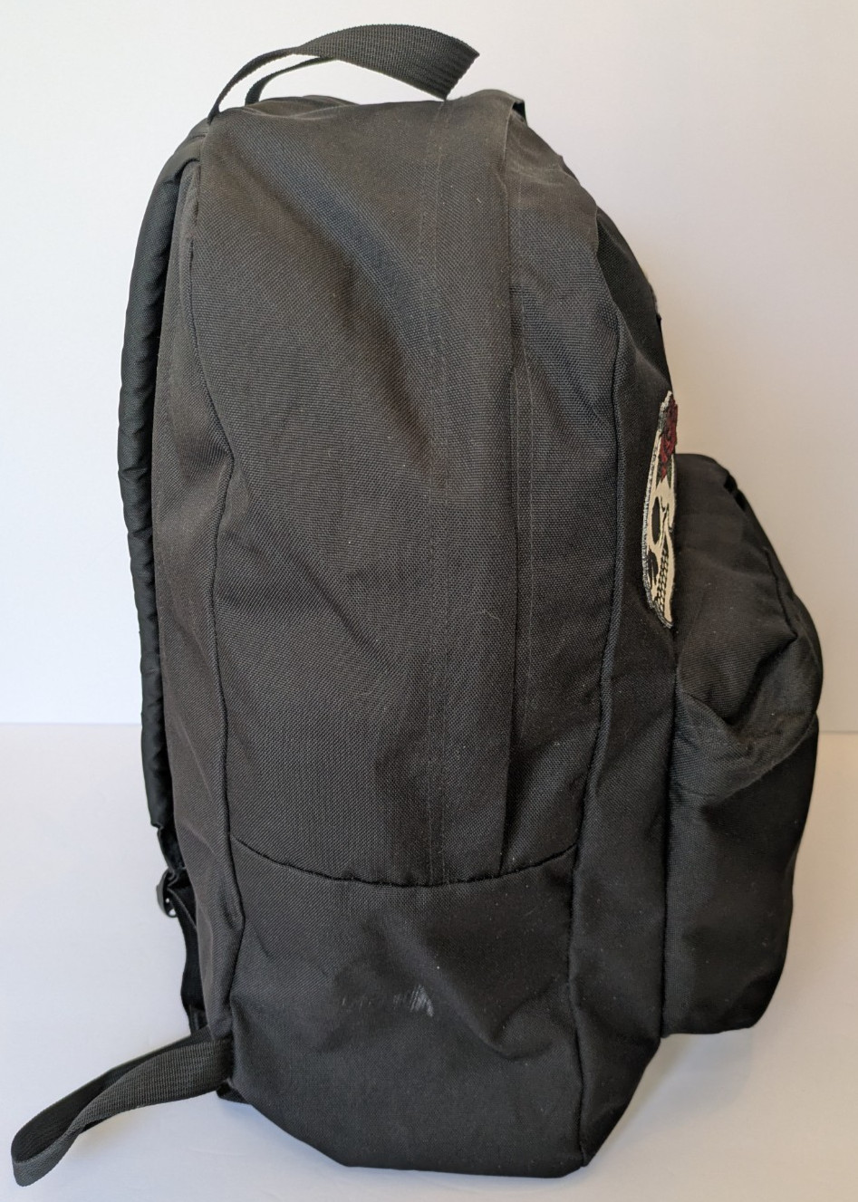 Jansport T501 Superbreak Backpack- Black Embroidered Skull w/ Rose Cali Rt 1