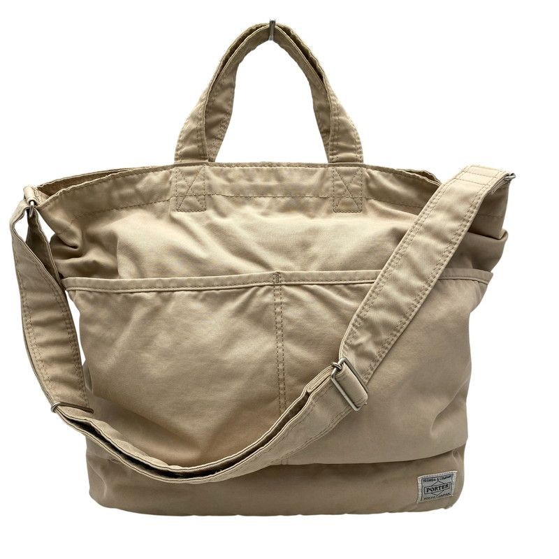 Authentic Porter Favor Shoulder Tote Bag Beige 34cm x 31cm Damaged Used Luggage