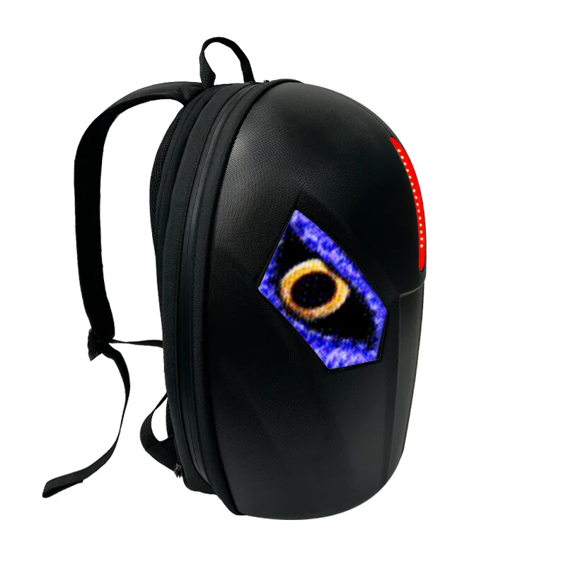 Cycling LED Motorcycle Backpack, Hard Shell Waterproof Helmet Bag