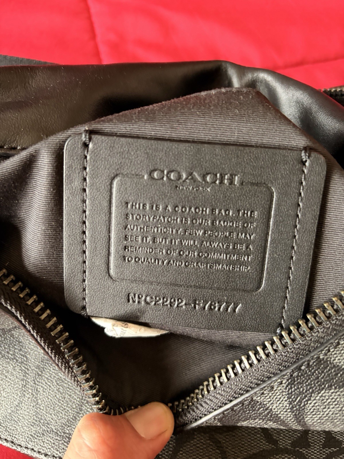 Coach Men Charcoal/Black Signature Canvas &Leather Warren Belt Bag (78777) – NWT