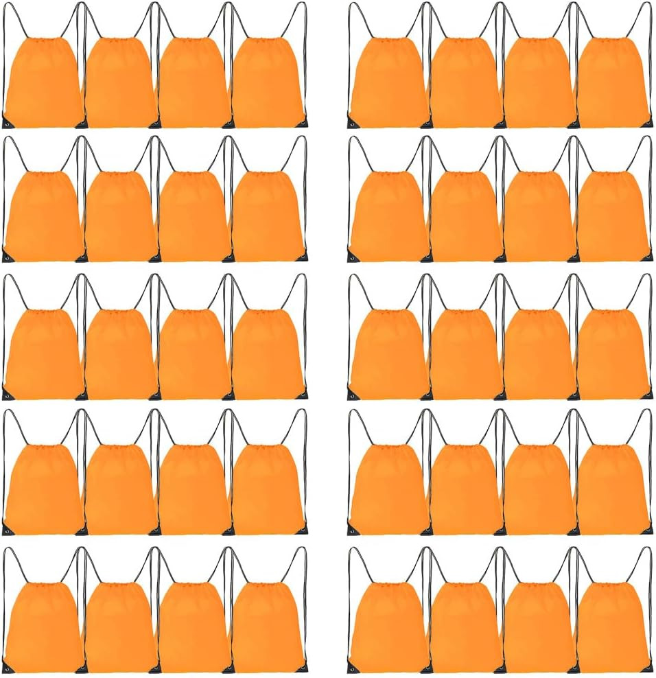 40 Pcs Drawstring Bags, Bulk Drawstring Backpack, Nylon Cinch Draw String Sport