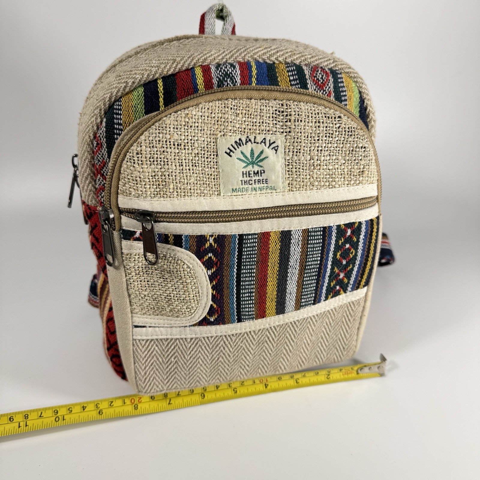 Himalayan Hemp THC Free Multi Color Small Handmade Backpack