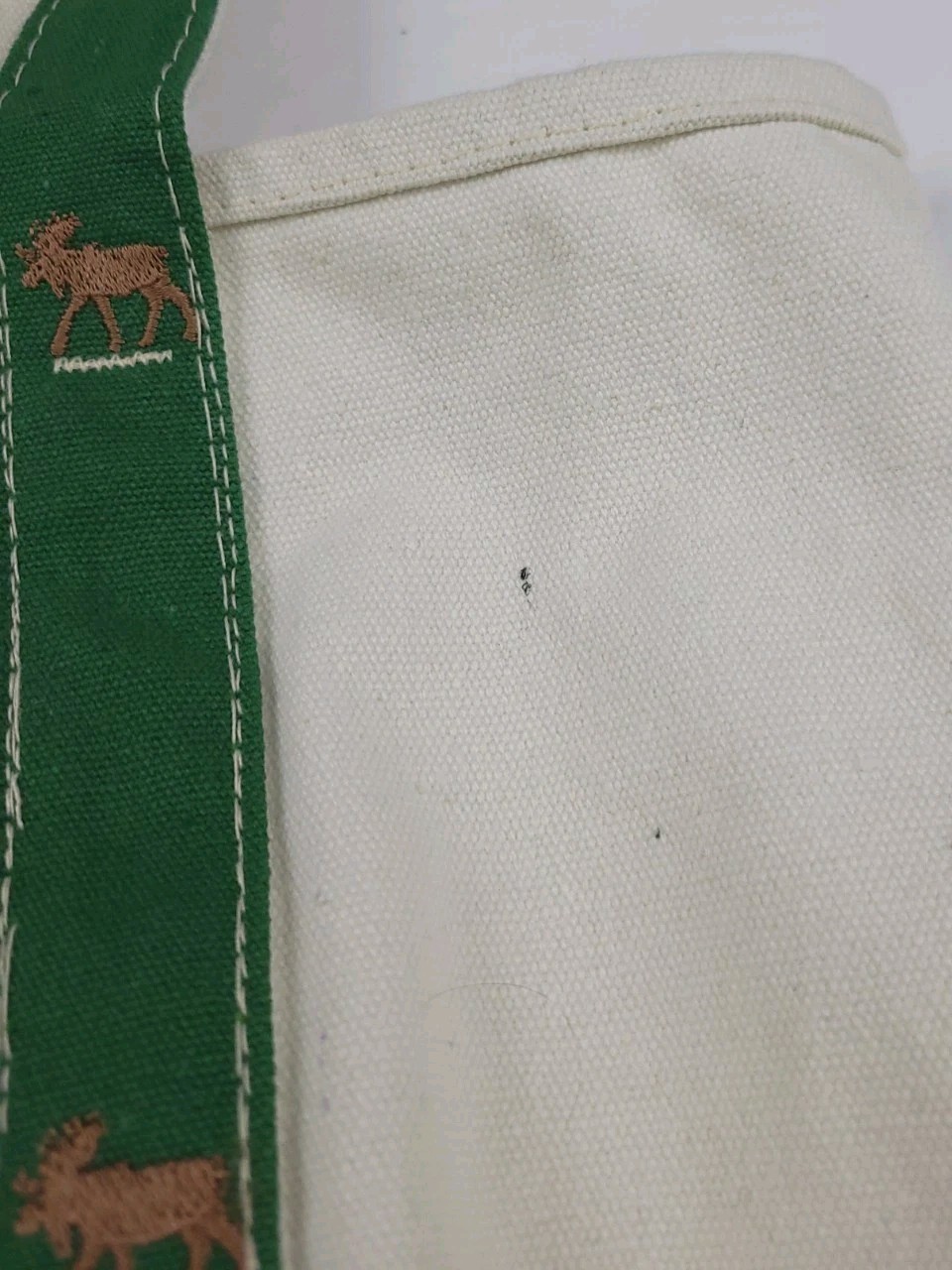 Vintage Moose Embroidered Canvas Cotton Tote Bag Vtg Outdoor Nature Travel USA