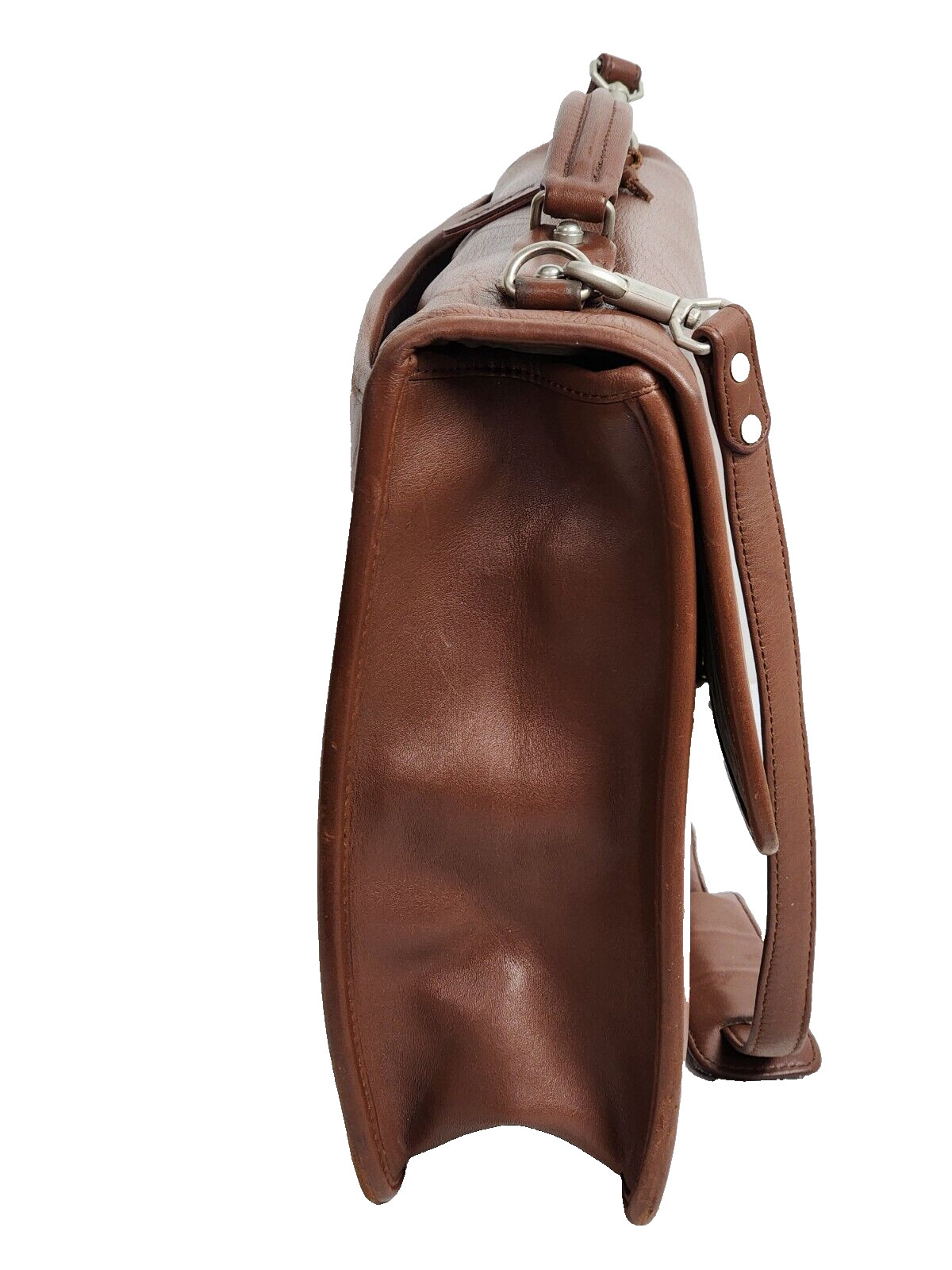 DeBon Saddle River Collection Leather Briefcase Messenger Bag With Number Lock