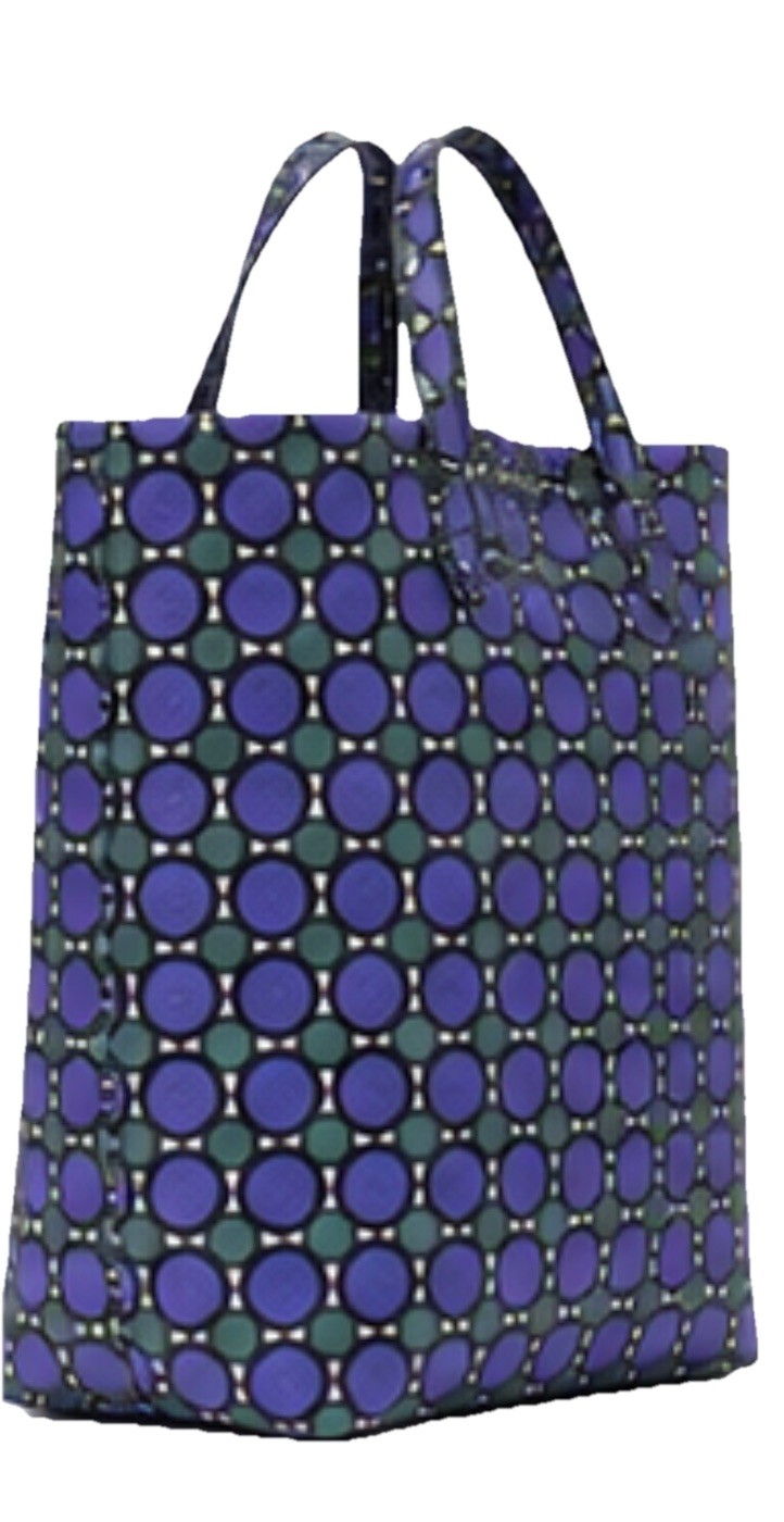 Marni Reversible Tote Bag Mens Unisex Geometric Polka Dot Purple Green Italy