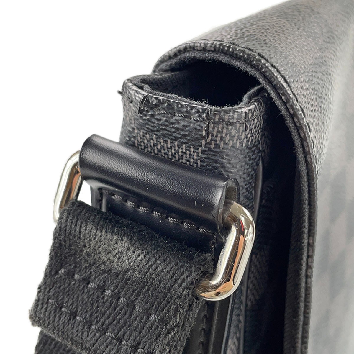 Louis Vuitton Damier Graphite District PM Leather Fabric Black Shoulder bag 1482