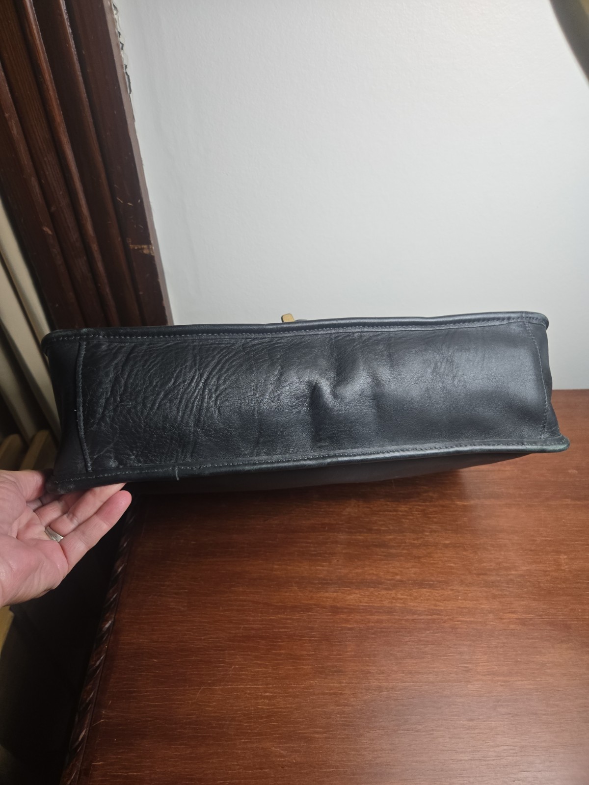 JACK GEORGES Vintage Briefcase Leather Black