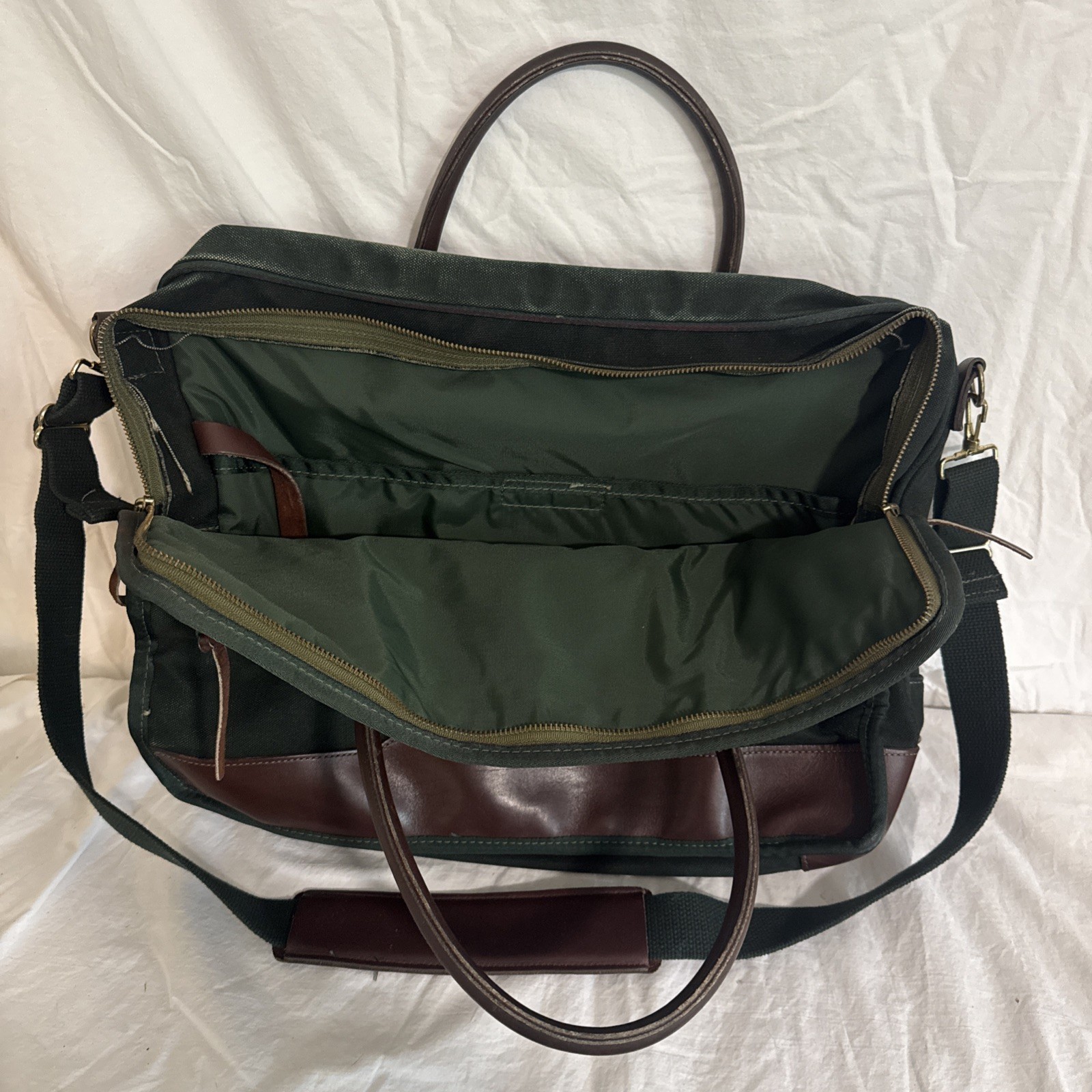 Vintage Orvis CANVAS /Leather BACK DRY GOODS Briefcase Messenger Shoulder Bag