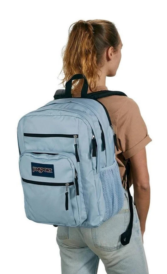 JanSport BIG STUDENT 17.5″ Backpack Blue Dusk 15in Laptop Sleeve Bottle Pocket