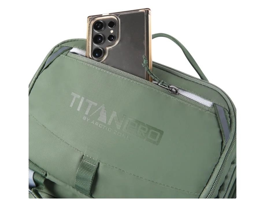 Titan PRO Backpack Cooler Green 26-Can Ice Walls Pockets Insulated Compartments