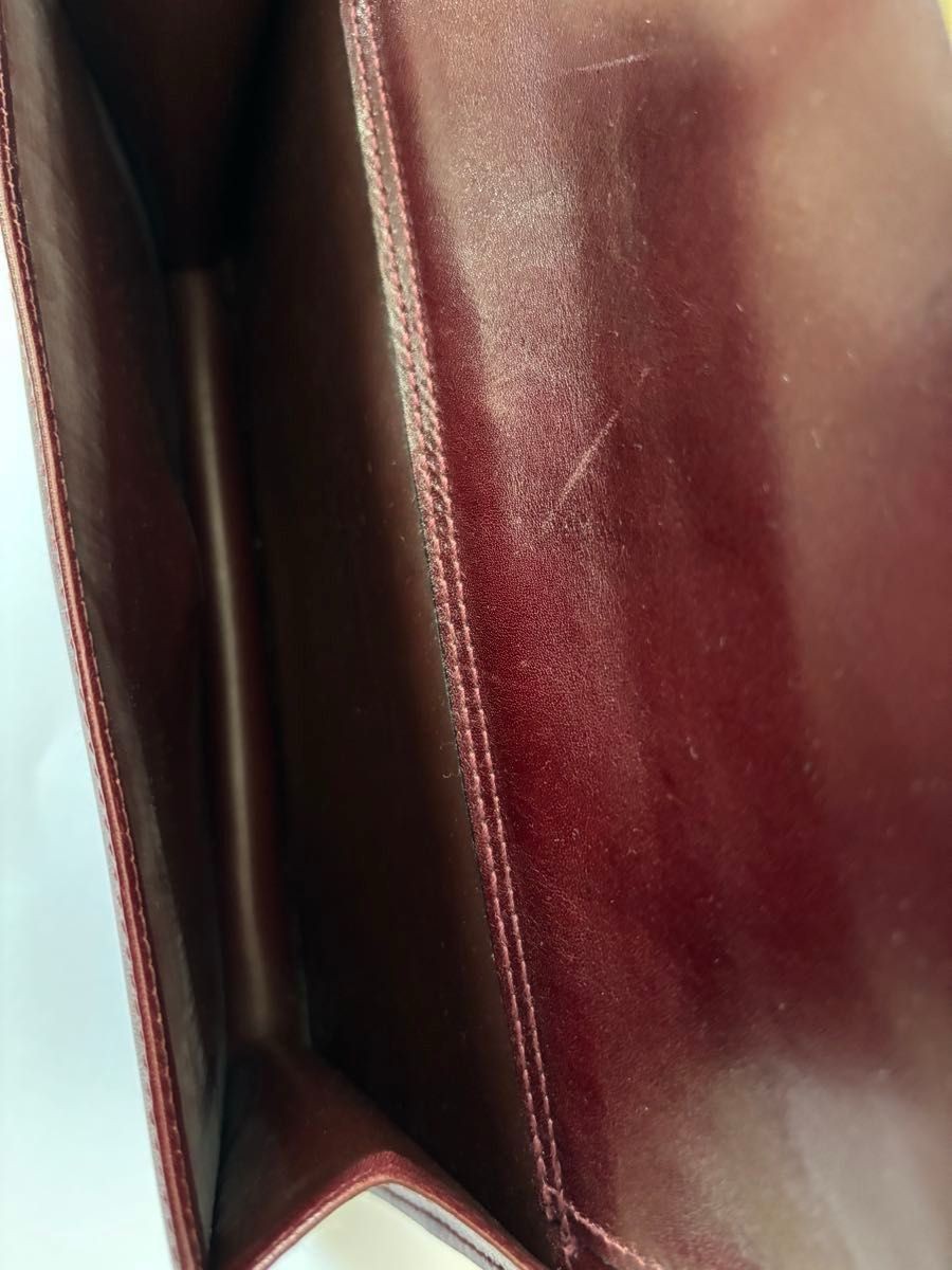 BALLY Second Bag Genuine Leather Clutch Handbag Brown Vintage 15x25x5cm