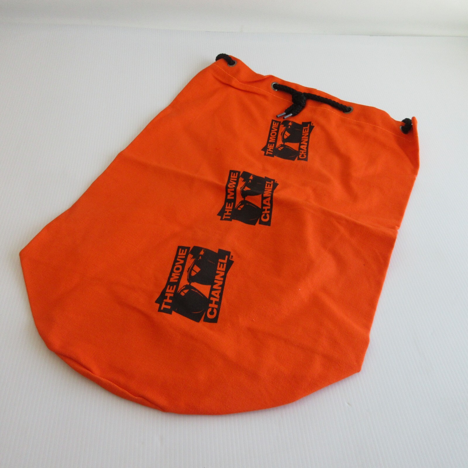 Vtg 90s Streetwear The Movie Channel Duffle Bag Gym Drawstring Canvas Bag