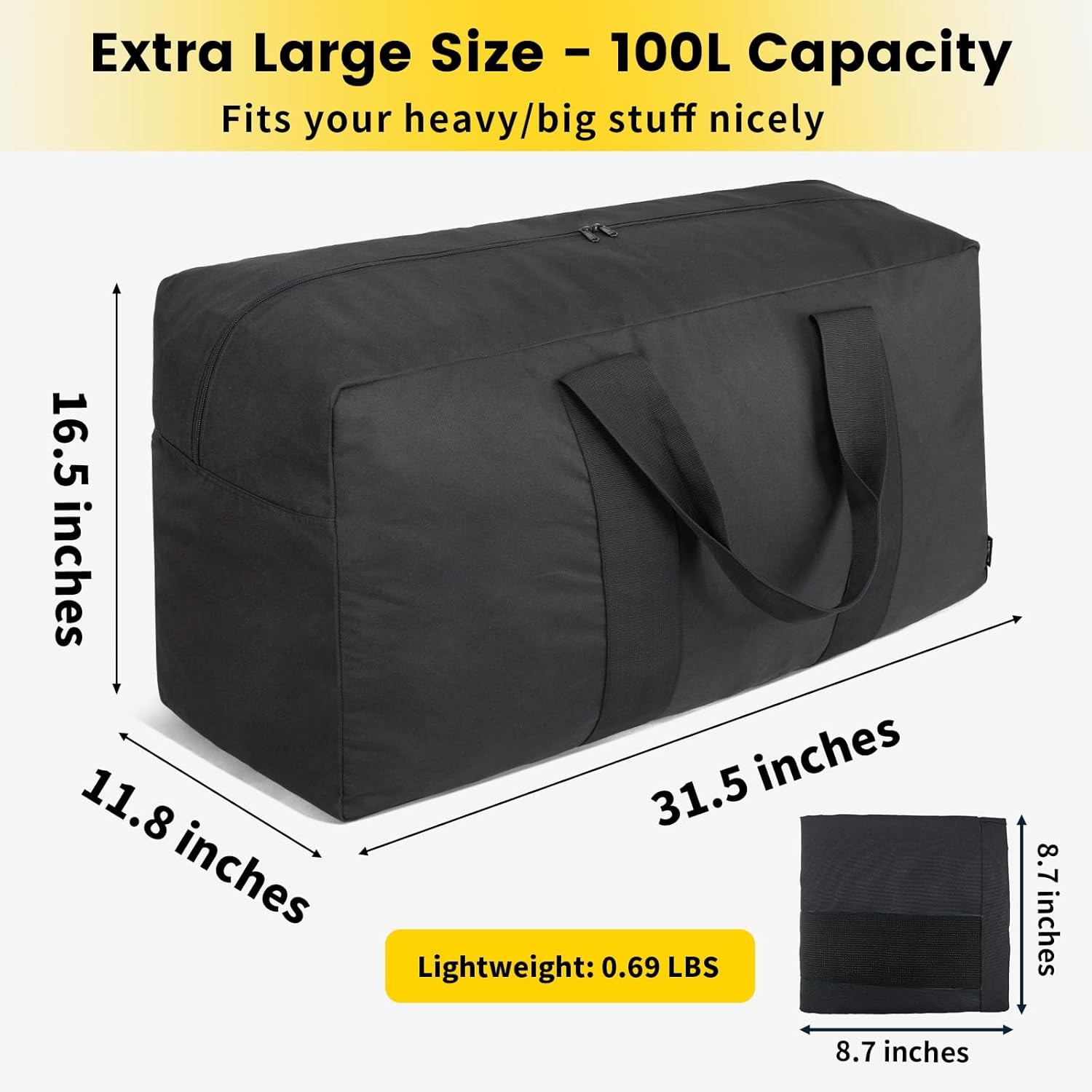 Vorspack Extra Large Duffle Bag for Travel – 100L Duffel Bag for Men Gear Bag fo