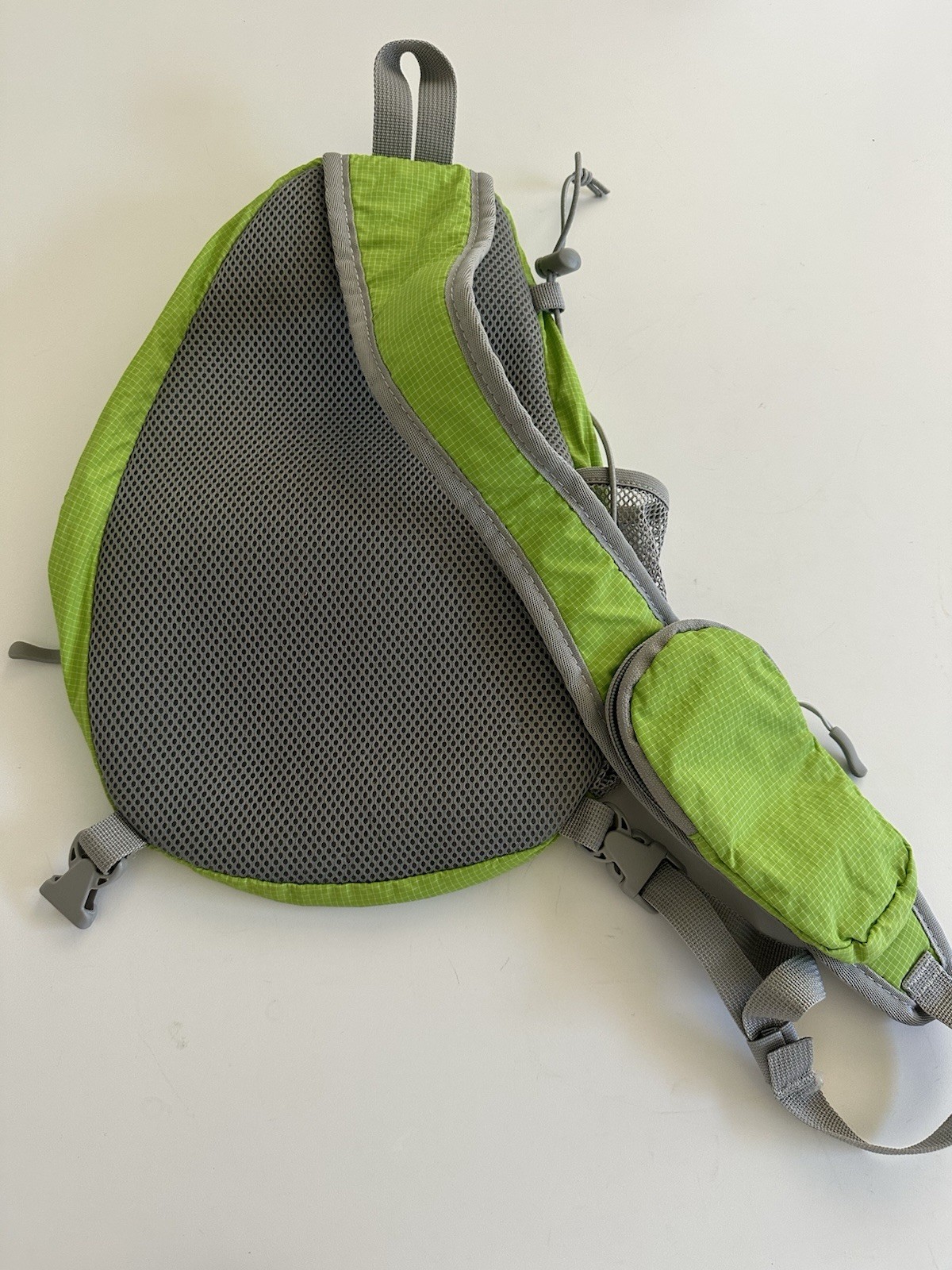 Eddie Bauer Sling Backpack Lime Green Ripstop Crossbody Shoulder Hiking Travel
