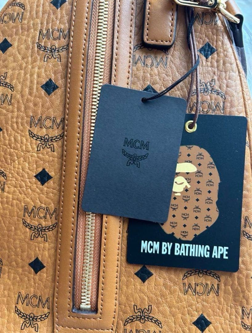 MCM A BATHING APE Boston Bag Rare Vintage Collaboration 50cm