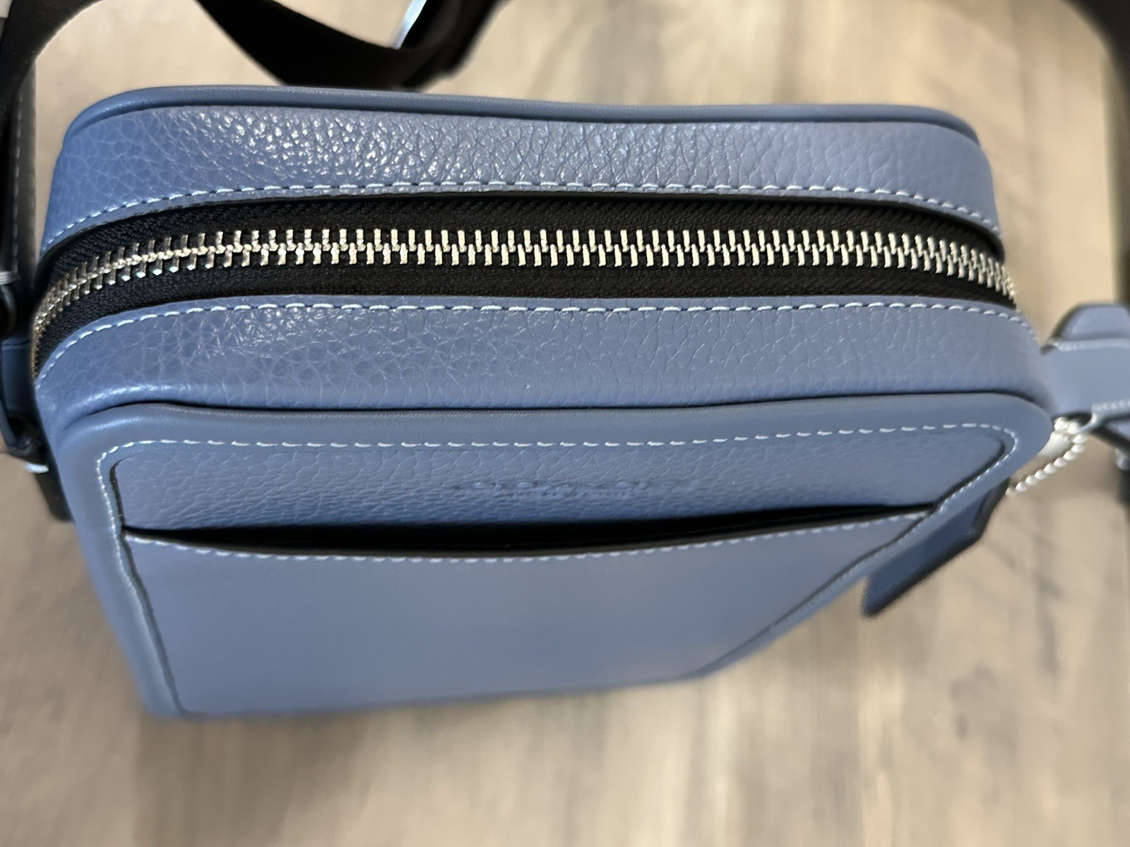 COACH Sullivan Leather Crossbody Shoulder Bag Light Denim Blue CAT81 NWT