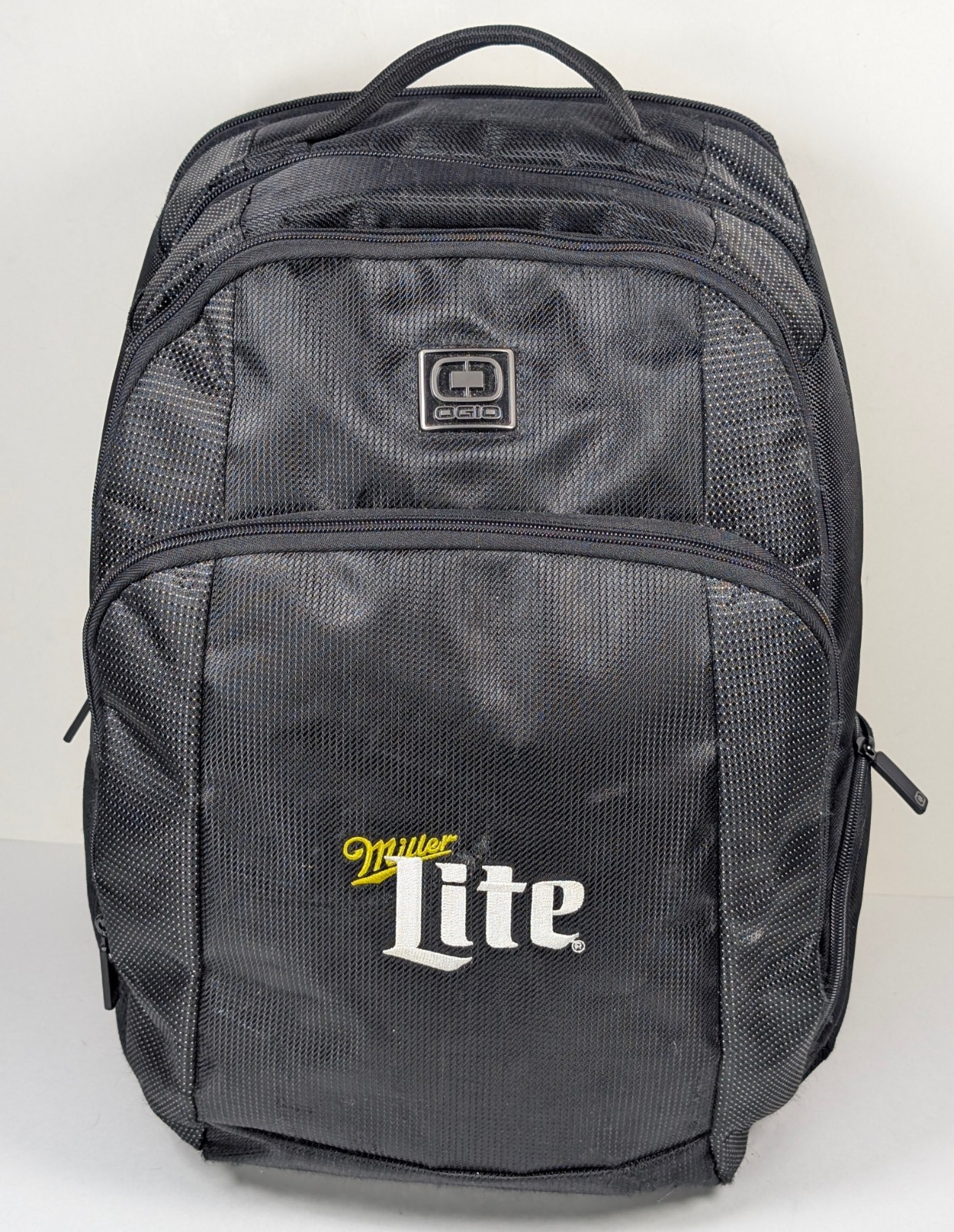 Ogio Roamer Laptop Backpack Miller Lite Beer Logo Branded Black Travel Bag Light