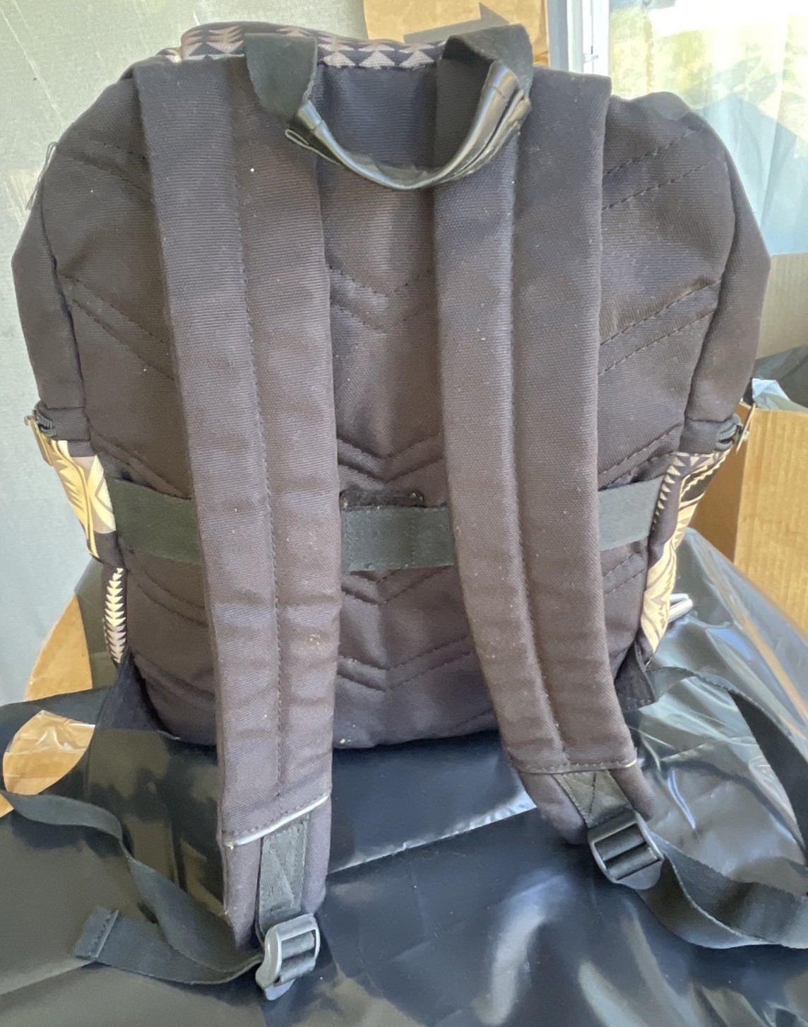 Pendleton Harding Black Canvas Leather Backpack Western Design