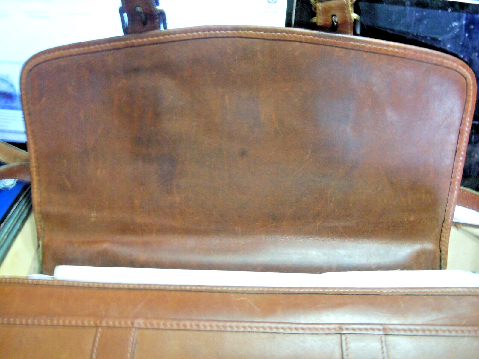 VTG KORCHMAR SCHLESINGER BELTED LEATHER BRIEFCASE USA #7