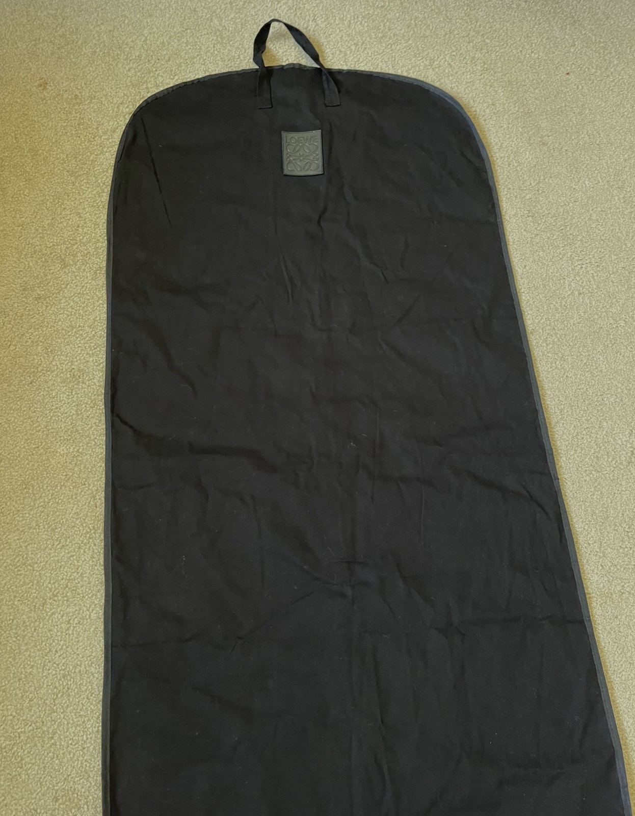Authentic LOEWE 60×26 Zip Up Cotton Canvas Trip Travel Garment Bag Ship Fast