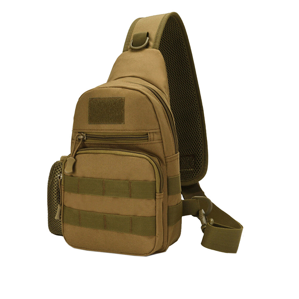 Tactical Sling Bag Military Shoulder Bag Assault Pack with Water Bottle Holder