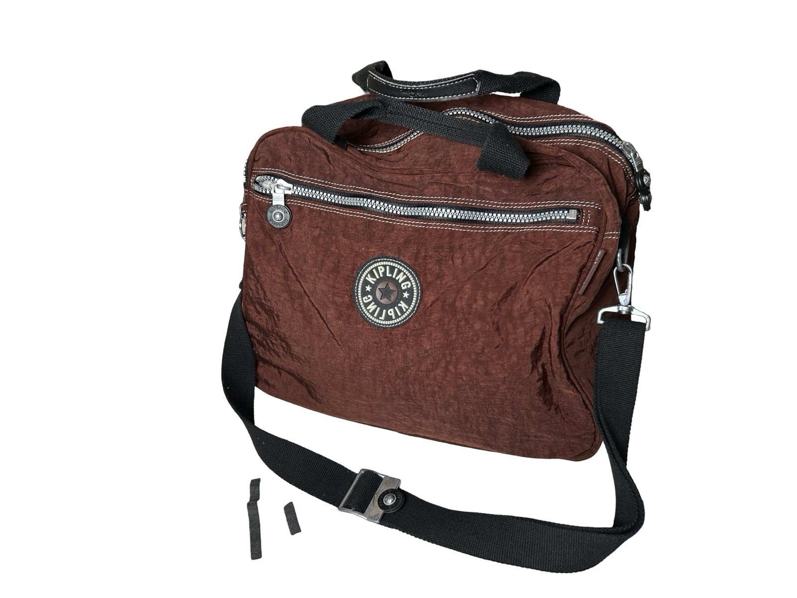 Kipling Weekender Bag 16” Unisex Burgundy Red Outer Pockets Crossbody Strap READ