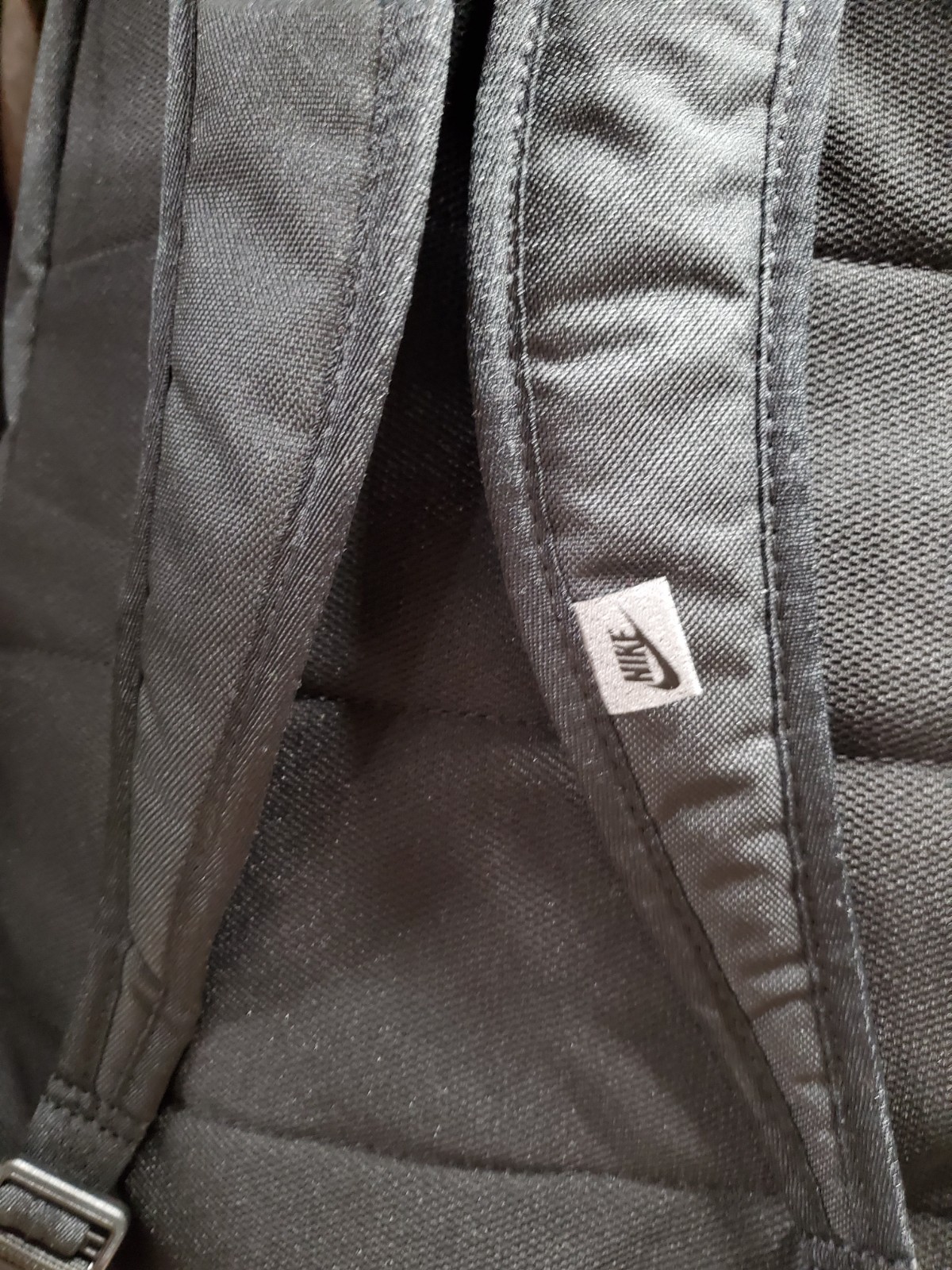 NIKE Sportswear NSW Hook & Loop LOGO Patch Black Gray Day Book Bag Backpack EUC
