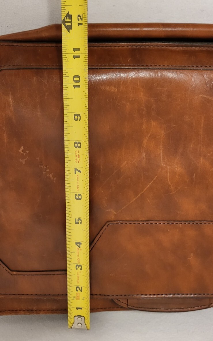 Vintage SCHLESINGER BROTHERS Briefcase Ranch Hide Brown Leather