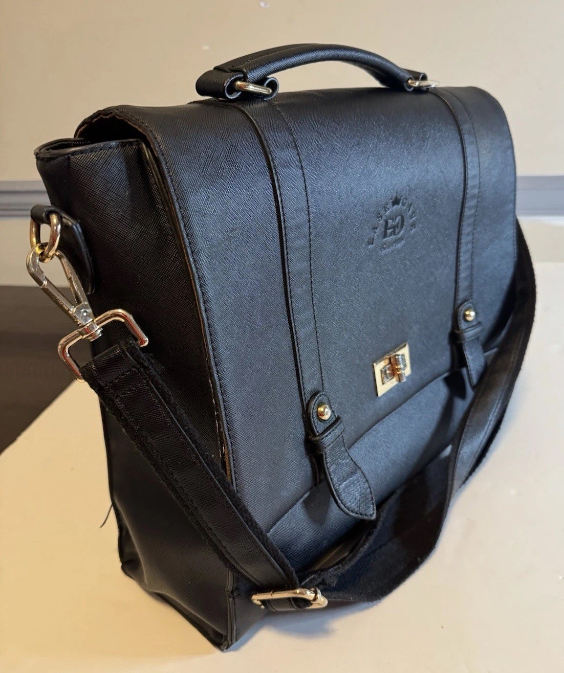 Easy Gave 1999 Executive portfolio Black 17x12x5 Men’s Shoulder Bag Hand Bag Pow