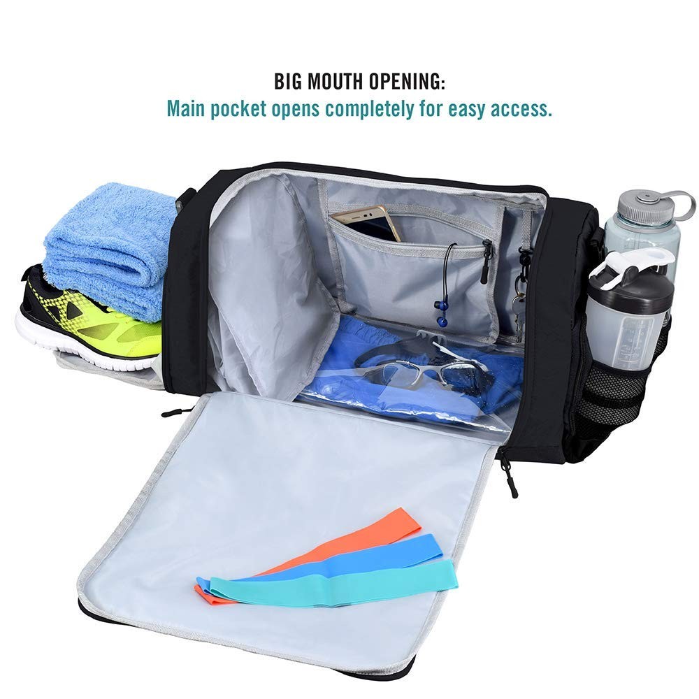 Ultimate Gym Bag 2.0: The Durable Crowdsource Designed Medium (20″), Black