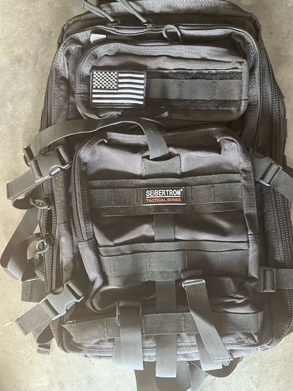 Seibertron Tactical Series Large Backpack Black Military Outdoor Hunting EUC