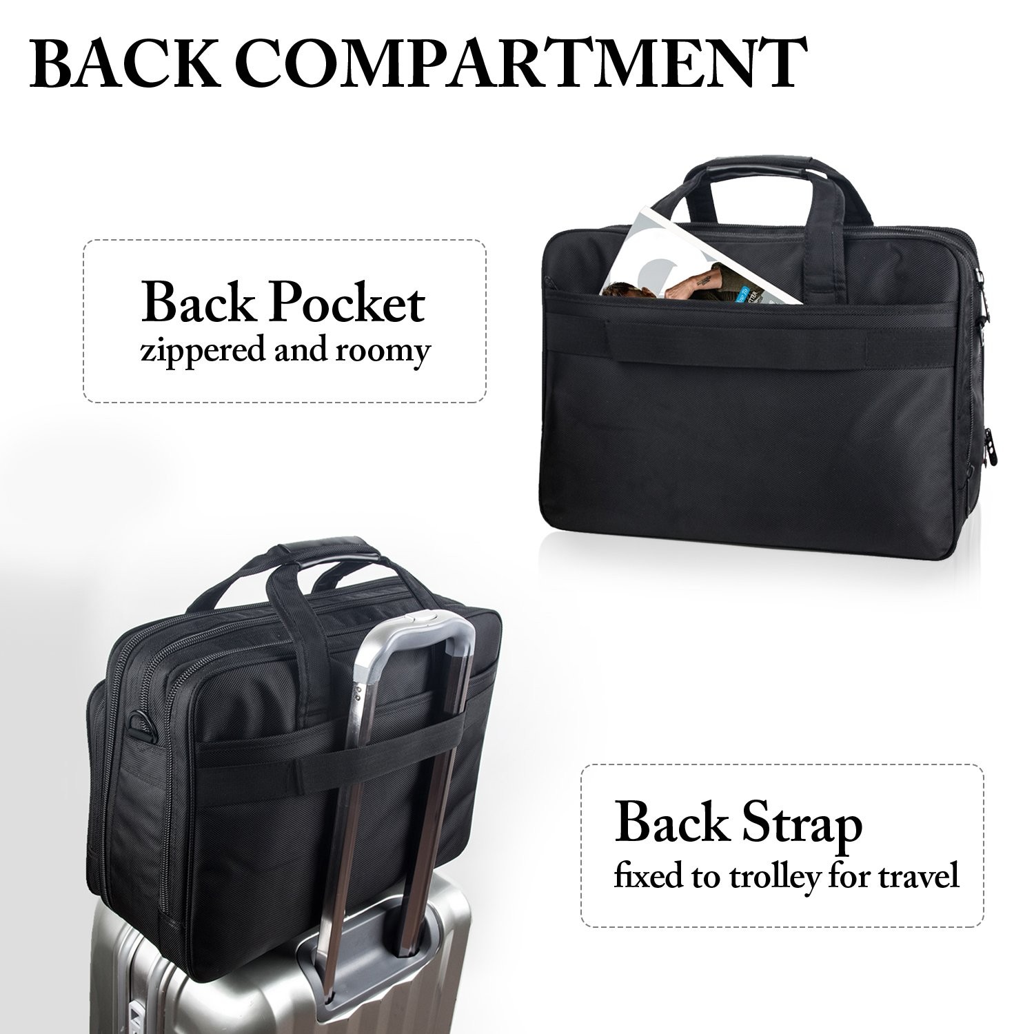 18 Inch Laptop Bag, Extra Large Briefcase for Men, Expandable Multifunctional La