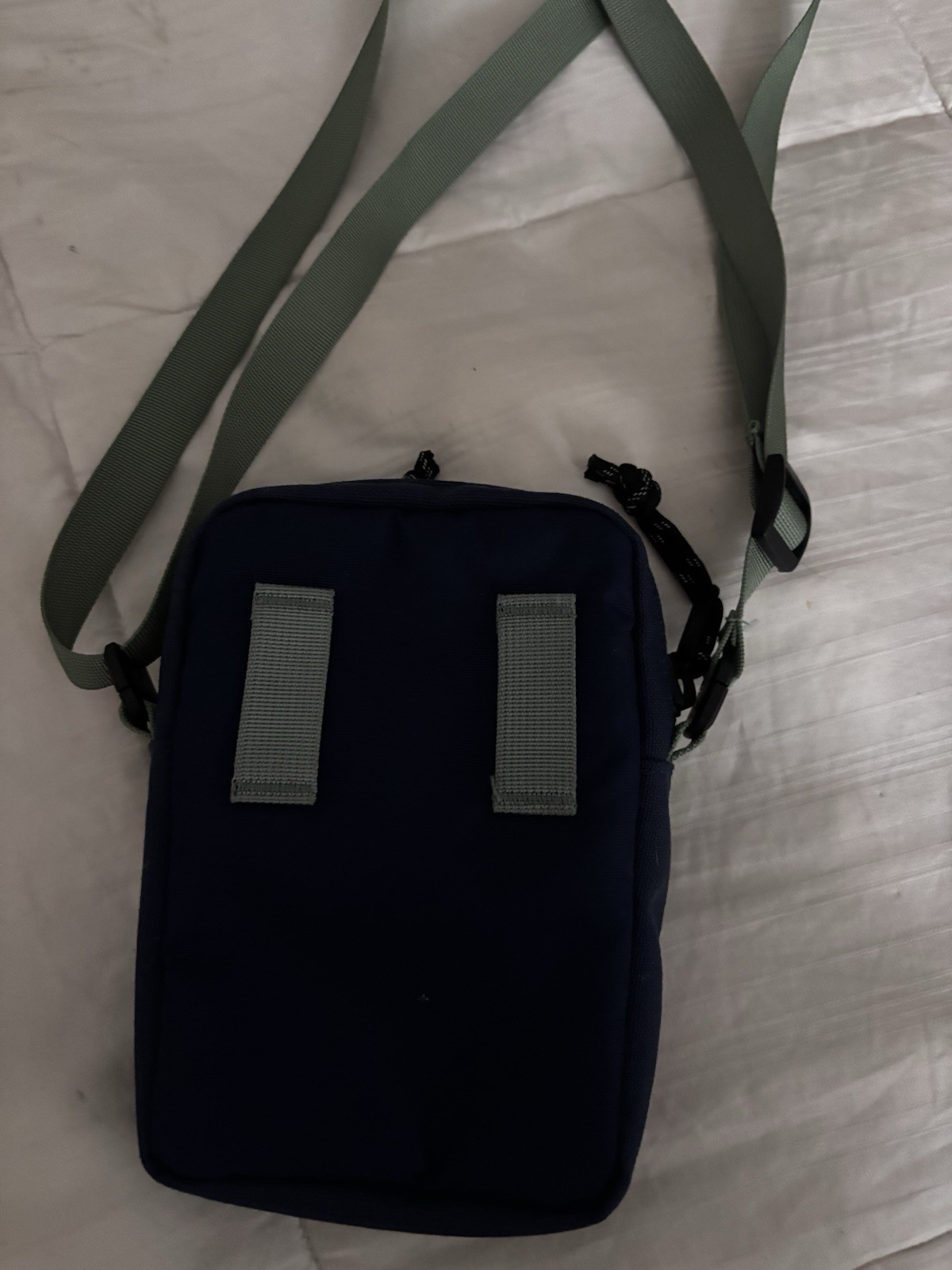 Topo Designs Small Camo Crossbody Bag Blue Purple Green Zip Adjustable Strap